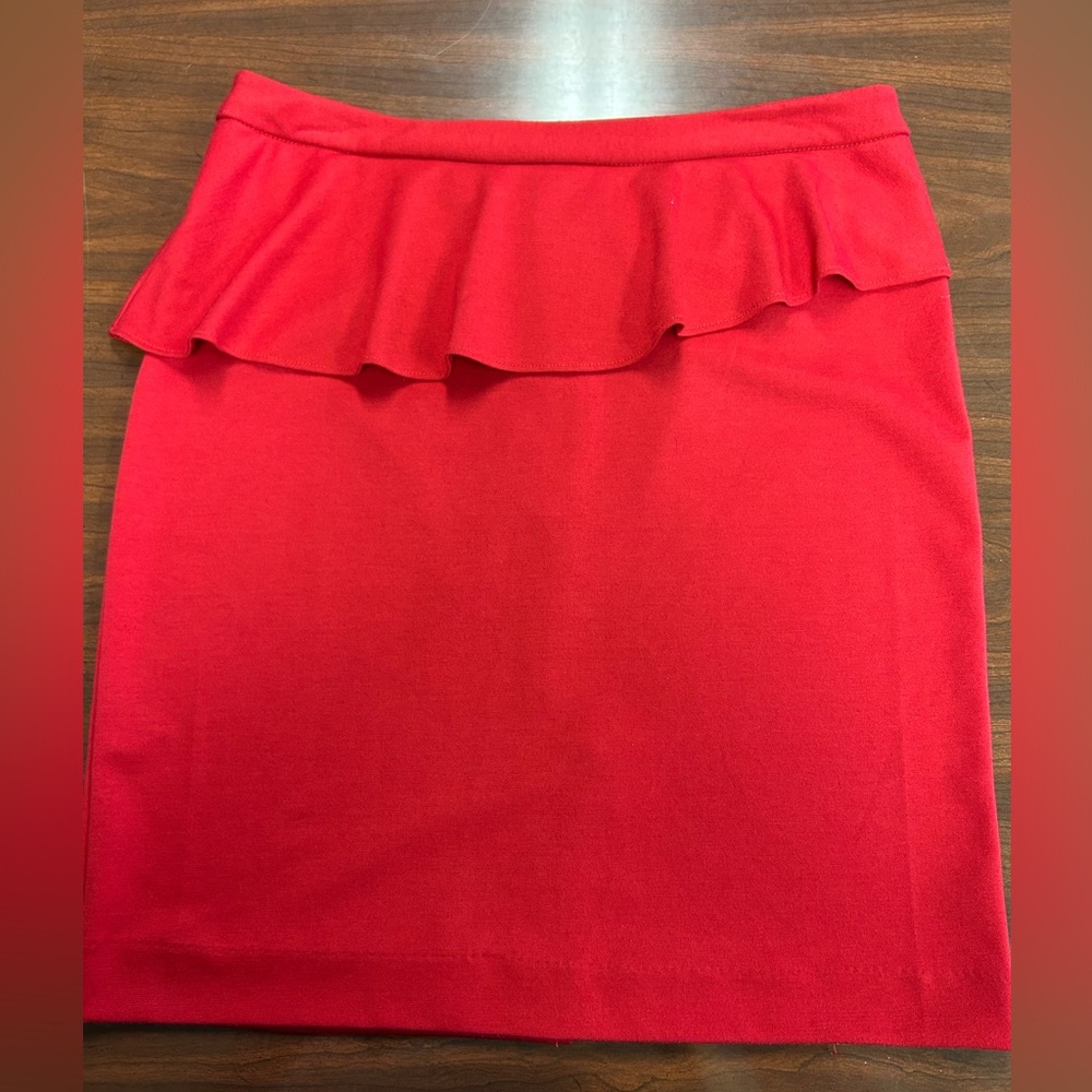 Cynthia Rowley Size 10 Red Short Shirt With Ruffle‎ And Back Slit NWT